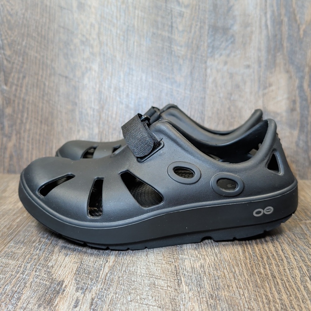 OOFOS OOcandoo Recovery Shoes Womens Size 7 Mens 5 Black Comfort Sandals - Picture 6 of 13